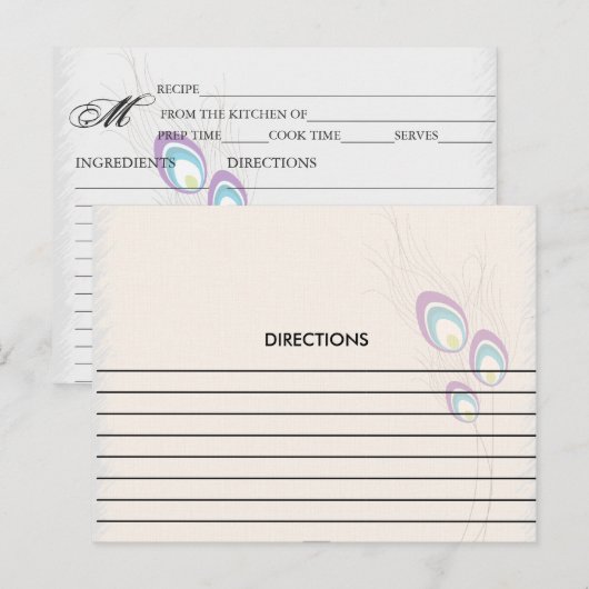 Cute Peacock-veren Ontvangkaarten Briefkaart (Voorkant / Achterkant)