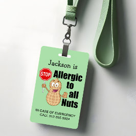 Cute Peanut Allergy Awareness Badge