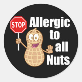 Cute Peanut Allergy Awareness Ronde Sticker