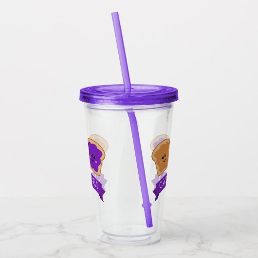 Cute Peanut Butter en Jelly Acryl Drinkbeker (Links)