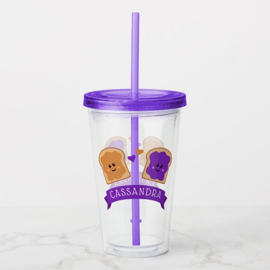 Cute Peanut Butter en Jelly Acryl Drinkbeker (Voorkant)