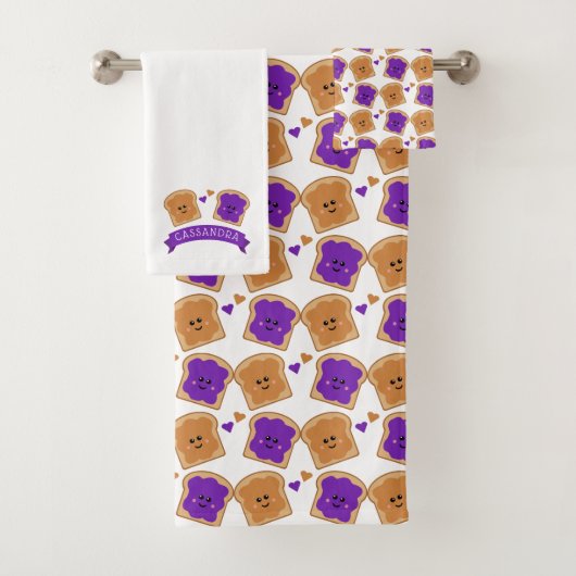 Cute Peanut Butter en Jelly Bad Handdoek (Insitu)