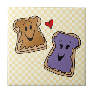 Cute Peanut Butter en Jelly Best Friends Tegeltje