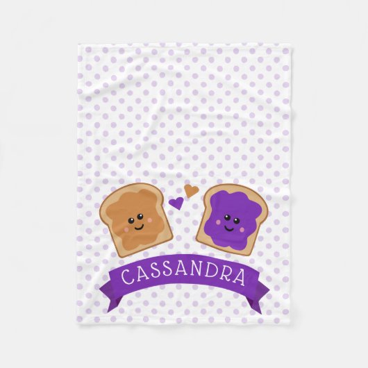 Cute Peanut Butter en Jelly Fleece Deken (Voorkant)