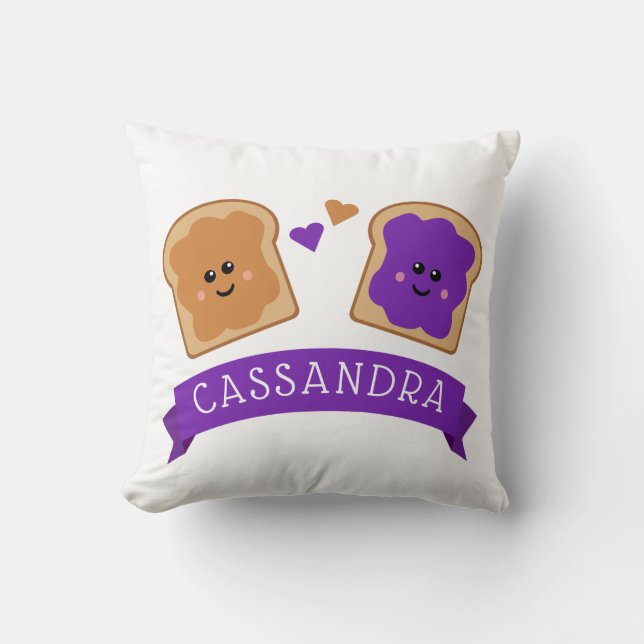 Cute Peanut Butter en Jelly Kussen (Voorkant)