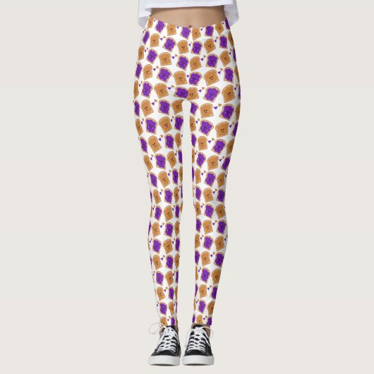 Cute Peanut Butter en Jelly Leggings (Voorkant)