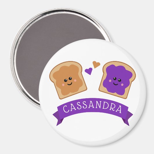 Cute Peanut Butter en Jelly Magneet (Voorkant / Achterkant)