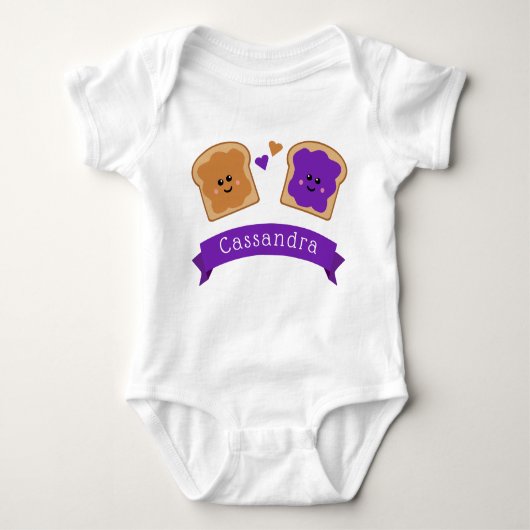 Cute Peanut Butter en Jelly Romper (Voorkant)