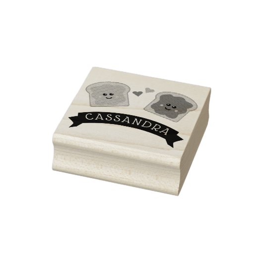Cute Peanut Butter en Jelly Rubberstempel (Stempel)
