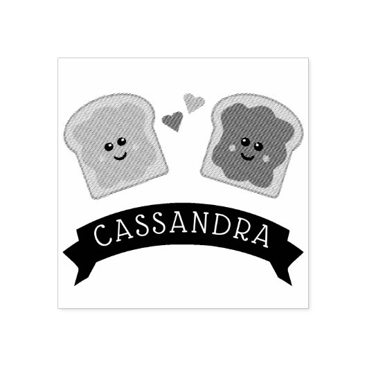 Cute Peanut Butter en Jelly Rubberstempel (Afrduk)