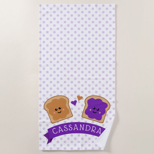 Cute Peanut Butter en Jelly Strandlaken (Voorkant)
