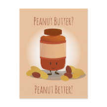 Cute Peanut Butter Jar | BRIEFKAART