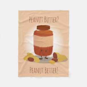Cute Peanut Butter Jar Fleece Blanket