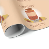 Cute Peanut Butter Jar Food Cadeaupapier (Rol Hoek)