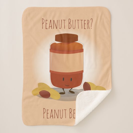 Cute Peanut Butter Jar Food Sherpa Deken (Voorkant)