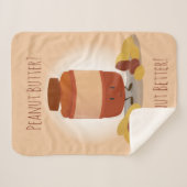 Cute Peanut Butter Jar Food Sherpa Deken (Voorkant (horizontaal))