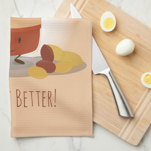 Cute Peanut Butter Jar | Keukenhanddoek (Quarter Fold)