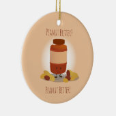 Cute Peanut Butter Jar Nuts Food Keramisch Ornament (Rechts)