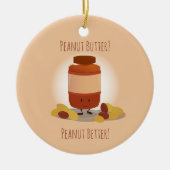 Cute Peanut Butter Jar Nuts Food Keramisch Ornament (Voorkant)