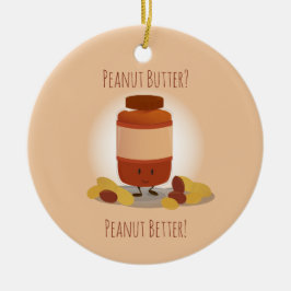 Cute Peanut Butter Jar Nuts Food Keramisch Ornament