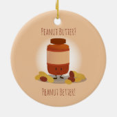 Cute Peanut Butter Jar Nuts Food Keramisch Ornament (Achterkant)