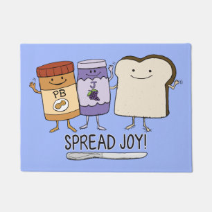 Cute Peanut Butter & Jelly & Bread Spread Joy Deurmat