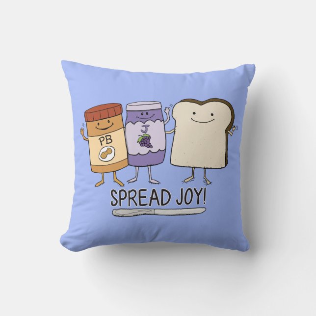 Cute Peanut Butter & Jelly & Bread Spread Joy Kussen (Voorkant)