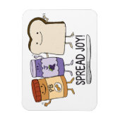 Cute Peanut Butter & Jelly & Bread Spread Joy Magneet (Verticaal)