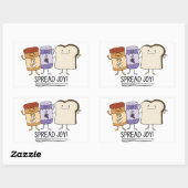 Cute Peanut Butter & Jelly & Bread Spread Joy Rechthoekige Sticker (Vel)