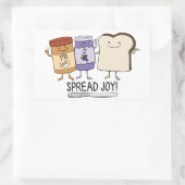 Cute Peanut Butter & Jelly & Bread Spread Joy Rechthoekige Sticker (Tas)