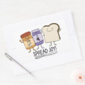 Cute Peanut Butter & Jelly & Bread Spread Joy Rechthoekige Sticker (Envelop)