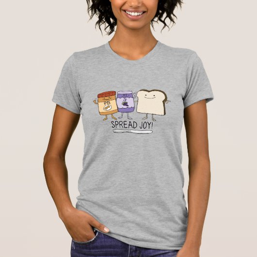 Cute Peanut Butter & Jelly & Bread Spread Joy T-shirt (Voorkant)