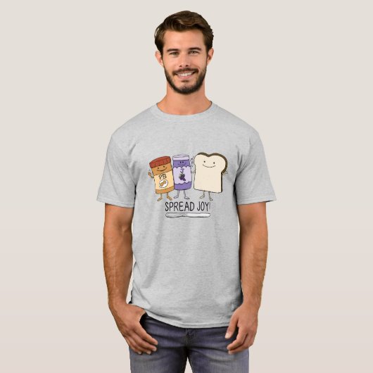 Cute Peanut Butter & Jelly & Bread Spread Joy T-shirt (Voorkant volledig)