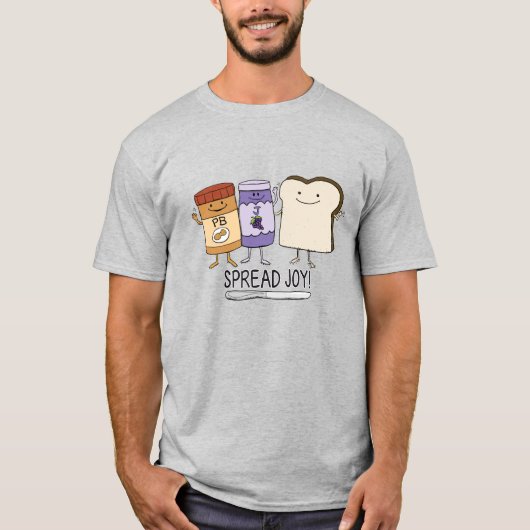 Cute Peanut Butter & Jelly & Bread Spread Joy T-shirt (Voorkant)