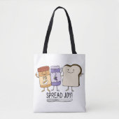 Cute Peanut Butter & Jelly & Bread Spread Joy Tote Bag (Voorkant)