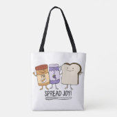 Cute Peanut Butter & Jelly & Bread Spread Joy Tote Bag (Achterkant)
