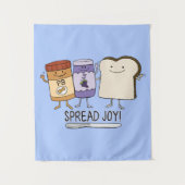 Cute Peanut Butter & Jelly & Bread Spread Joy Wandkleed (Voorkant)