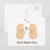Cute Peanuts Nuts Over You Pun Love Humor Briefkaart (Voorkant / Achterkant)