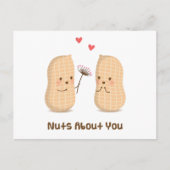 Cute Peanuts Nuts Over You Pun Love Humor Briefkaart (Voorkant)