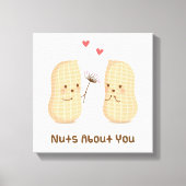 Cute Peanuts Nuts Over You Pun Love Humor Canvas Afdruk (Voorkant)