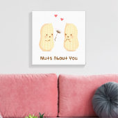 Cute Peanuts Nuts Over You Pun Love Humor Canvas Afdruk (Insitu (Woonkamer))