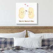 Cute Peanuts Nuts Over You Pun Love Humor Canvas Afdruk (Insitu (Slaapkamer))