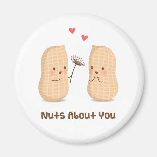 Cute Peanuts Nuts Over You Pun Love Humor Magneet (Voorkant)