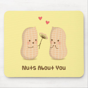 Cute Peanuts Nuts Over You Pun Love Humor Muismat