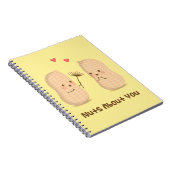 Cute Peanuts Nuts Over You Pun Love Humor Notitieboek (Rechterzijde)