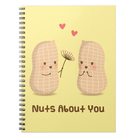 Cute Peanuts Nuts Over You Pun Love Humor Notitieboek (Voorkant)