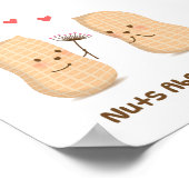 Cute Peanuts Nuts Over You Pun Love Humor Poster (Hoek)