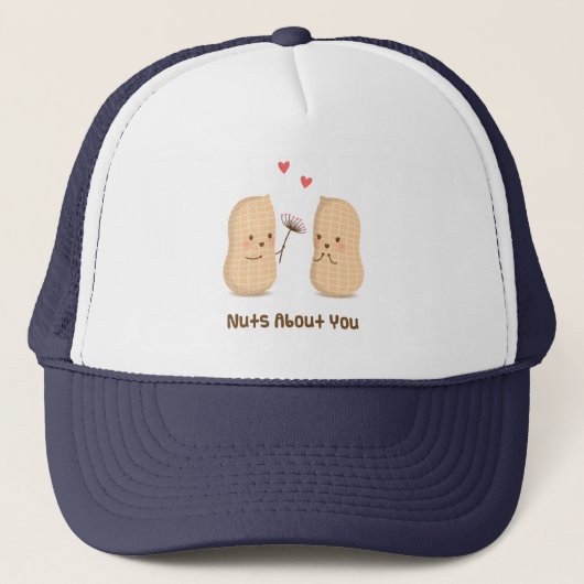 Cute Peanuts Nuts Over You Pun Love Humor Trucker Pet (Voorkant)