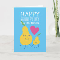 Cute Pear Fruit Pun Cartoon Happy Moederdag