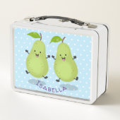 Cute pear pair cartoon illustratie (Achterkant)